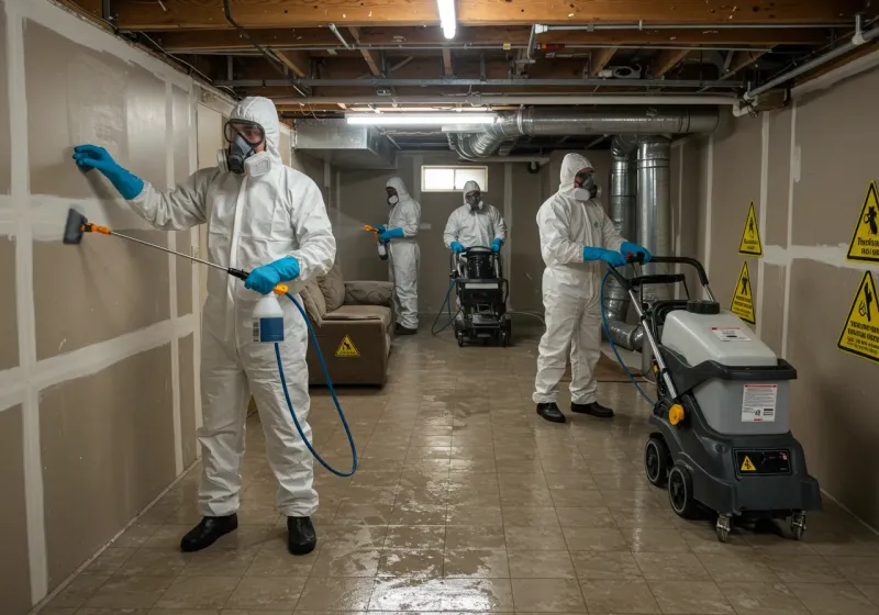 Basement Moisture Removal and Structural Drying process in Comer, GA